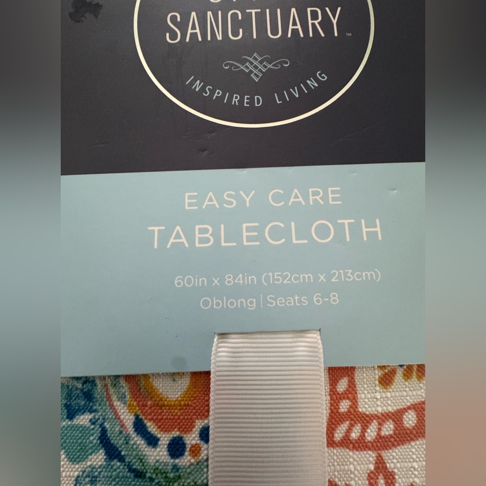 Sanctuary Multicolor Paisley Tablecloth, 60x84” Oblong, Use in or outdoors, New